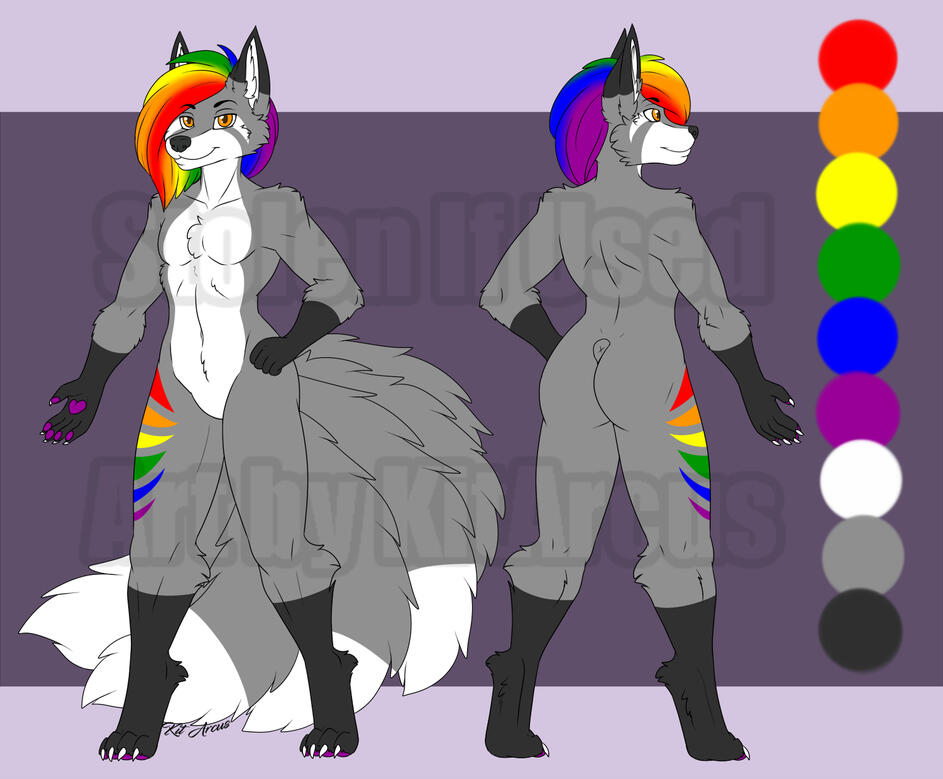 Rainbow Kitsune - $40