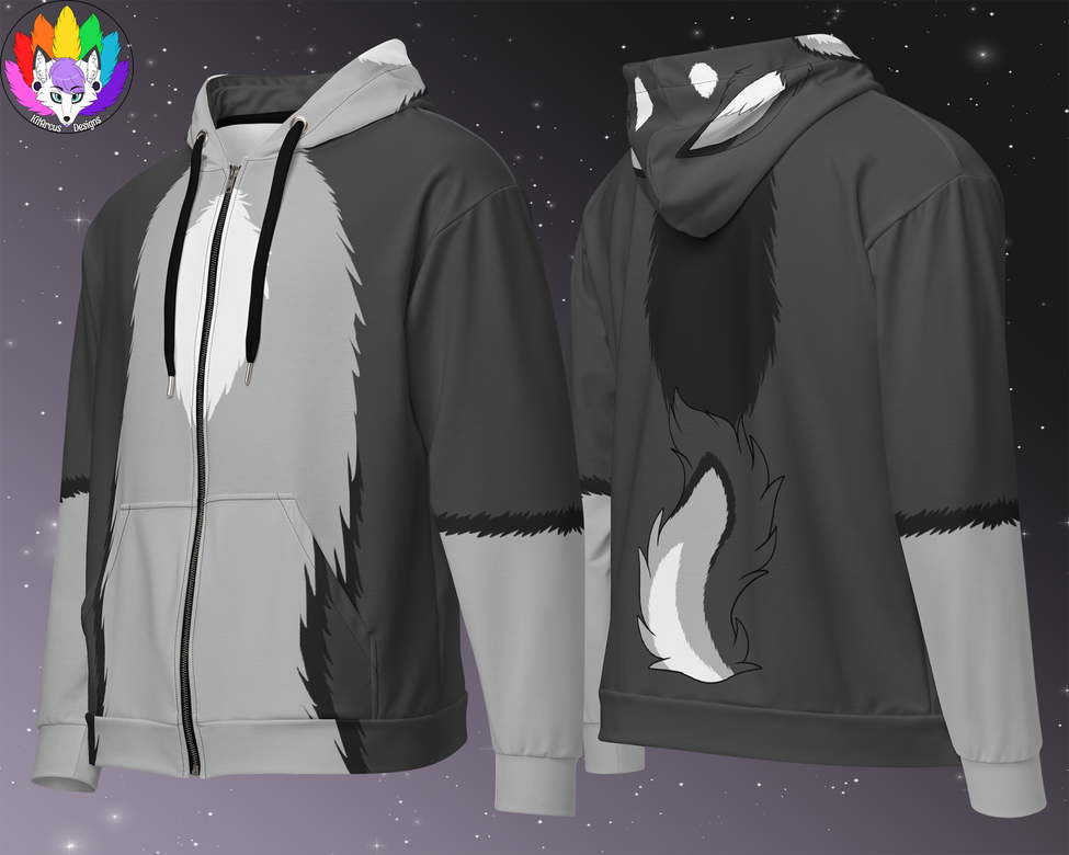 Wolf Zip Hoodie - $90